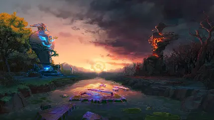 خرید تابلو Dota 2 با طرح آرتیستیک در کیفیت 4K و 5K