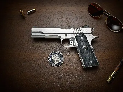خرید تابلو مسلسل کابوت 1911 نقره ای برای اتاق