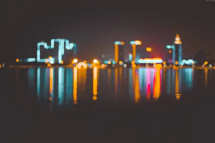 خرید تابلو شهر شب با افکت محو برای پذیرایی
