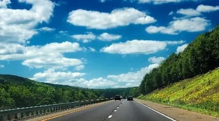 خرید تابلو جاده پنسیلوانیا با منظره ابری برای پذیرایی