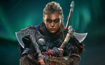 پوستر بازی Assassin's Creed Valhalla با طرح Female Eivor
