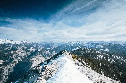 خرید پوستر دیواری منظره زمستانی کوهستان یوسمیت با کیفیت 5K