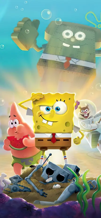 قاب عکس شاسی با طرح بازی spongebob برای اتاق گیمینگ