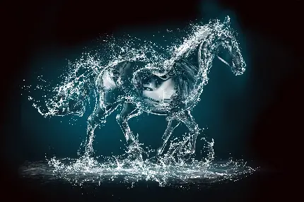 خرید تابلو اسب آبی با طرح هنری برای پذیرایی