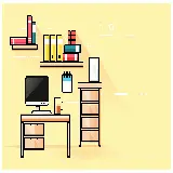 چاپ قاب موبایل و گوشی خرید پوستر دیواری مینیمال طرح میز کار و کامپیوتر برای اتاق کار