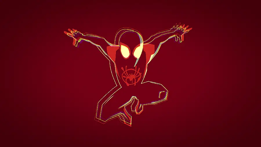 تصویر زمینه کاراکتر اسپایدر من یا مرد عنکبوتی با بک گراند قرمز 