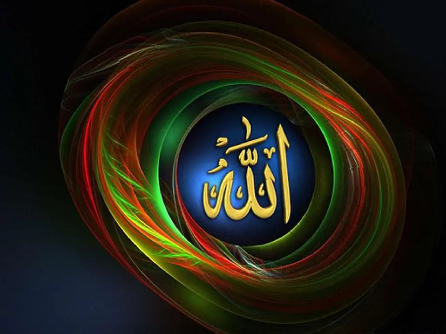دانلود تصویر زمینه الله در تونل رنگارنگ برای کامپیوتر