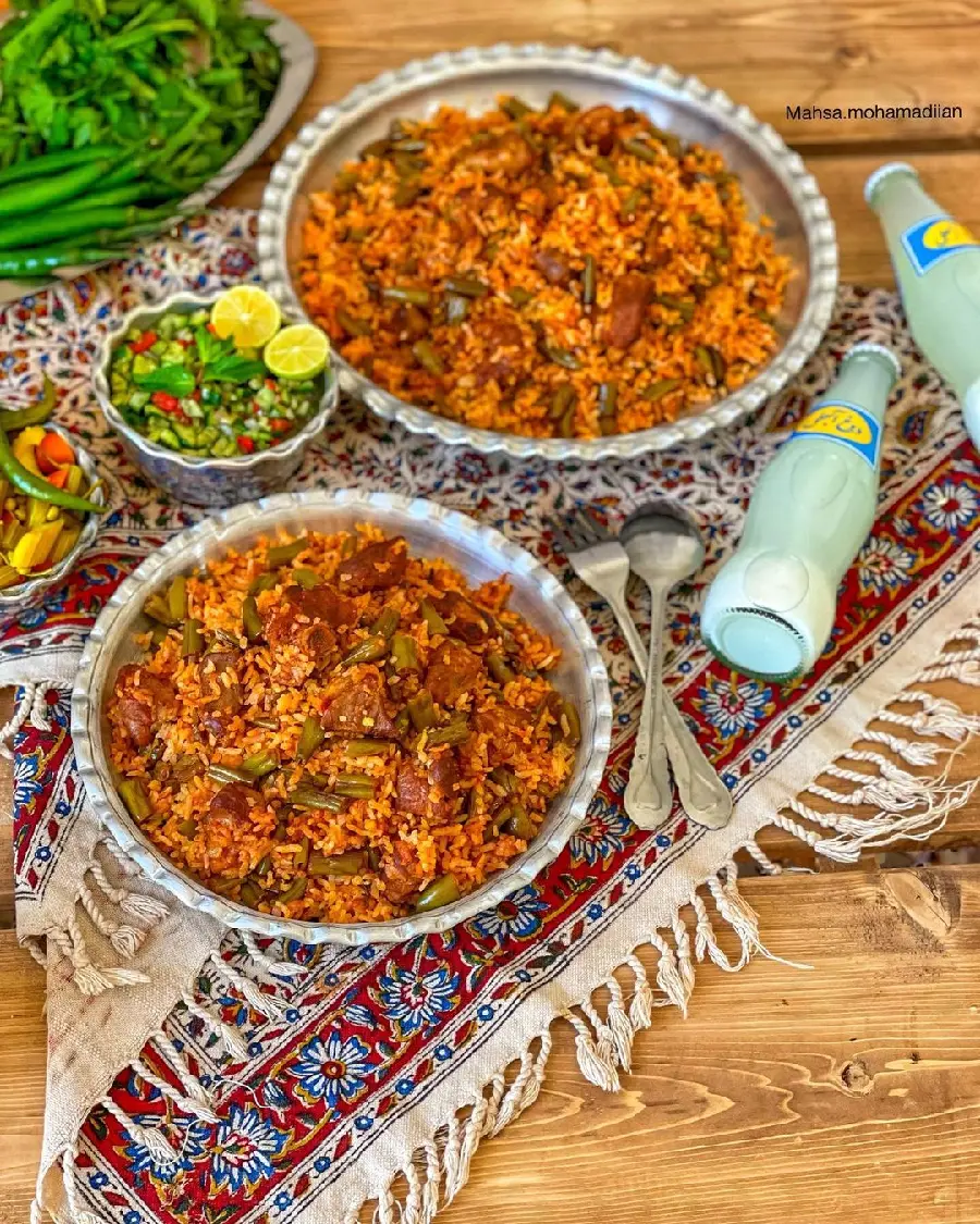 عکس لوبیا پلو مجلسی با بهترین کیفیت