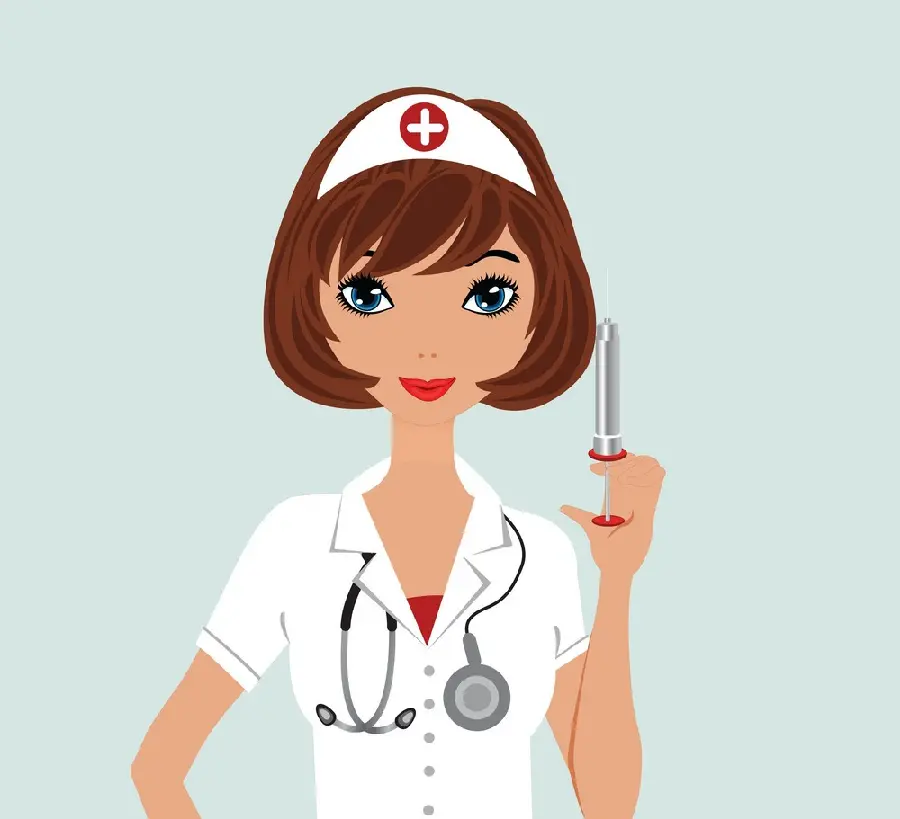 تصویر زمینه پرستار کارتونی با لبخند ملیح و دوست داشتنی