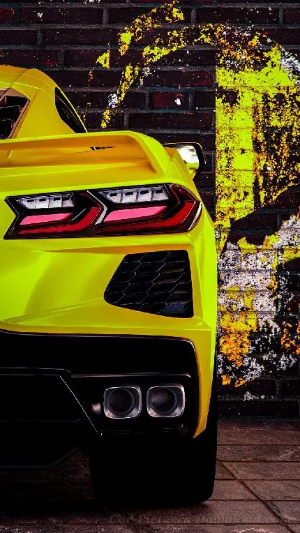 تصویر زمینه از ماشین با رنگ و تم زرد برای گوشی های هوشمند