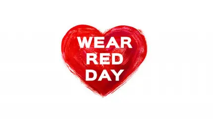 عکس نوشته روز جهانی wear red برای بیماری‌های قلبی عروقی