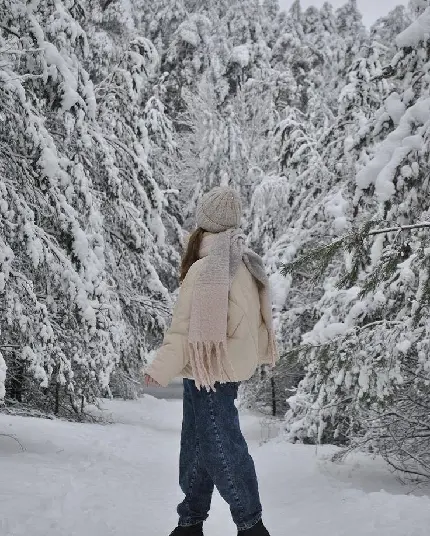 عکس با کیفیت دختر زمستانی برای پروفایل خانم‌های خاص پسند