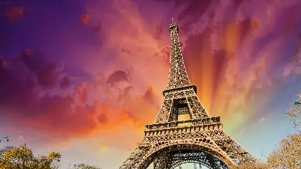 عکس و تصویر زمینه از برج زیبا و دیدنی ایفل در پاریس فرانسه
