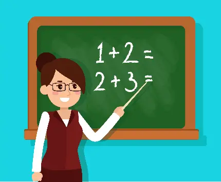 تصویر زمینه معلم ریاضی کارتونی برای کودکان و نوجوانان