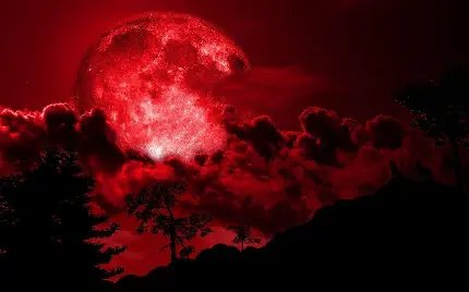 عکس زیبای ماه قرمز