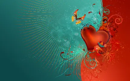 عکس هنری قلب قرمز برای پس زمینه کامپیوتر هنرمندان