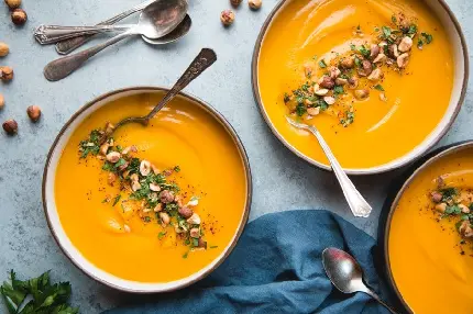 عکس سوپ کدو حلوایی خوشمزه با بهترین کیفیت