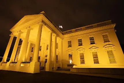 دانلود عکس کاخ سفید در شب
