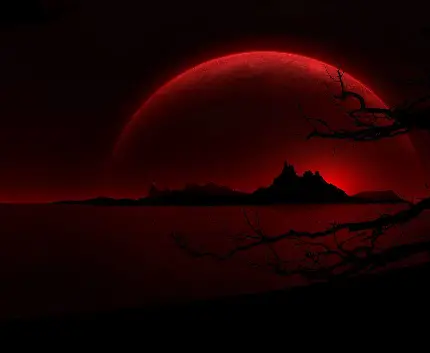 عکس والپیپر ماه قرمز
