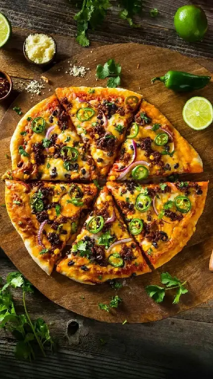 عکس روز جهانی پیتزا نان‌ مسطح با چاشنی‌هایی بسیار خوشمزه