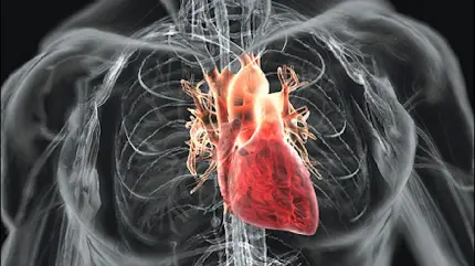 عکس قلب واقعی انسان در بین ماهیچه‌های بدن با کیفیت عالی