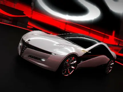 عکس ماشین جدید و سفید کمپانی آلفا رومئو با کیفیت عالی