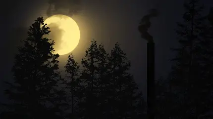 عکس و والپیپر از ماه مهتابی درخشان و روشن در آسمان ابری