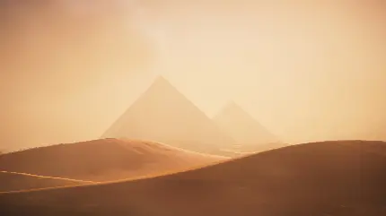 تصویر زمینه از صحرای مصر و اهرام ثلاثه برای پس زمینه و دسکتاپ