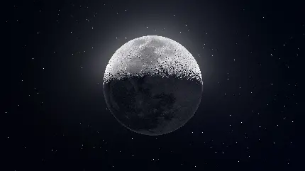 عکس بسیار زیبا از ماه کامل از نزدیک به همراه ستاره ها