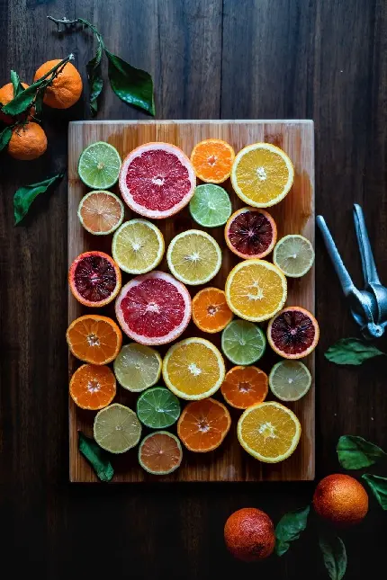 والپیپر خلاقانه از پرتقال های رنگارنگ با بهترین کیفیت