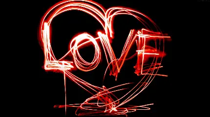 عکس اچ دی قلب عاشقانه دونفره نئونی برای پروفایل‌های درخشان