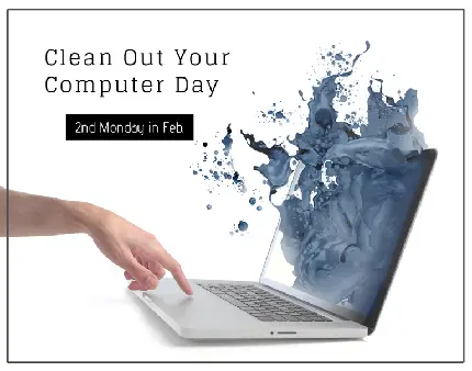 عکس نوشته روز جهانی تمیز کردن کامپیوتر با کیفیت بالا