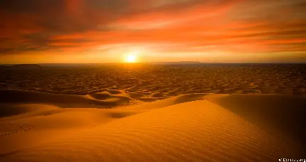 عکس بسیار زیبا از طلوع آفتاب در کویر برای دسکتاپ و ویندوز