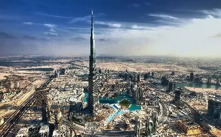 عکس از نمای بیرونی برج خلیفه در دبی