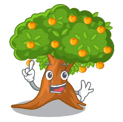 دانلود تصویر کارتونی درخت پرتقال برای کودکان و خردسالان