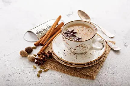 عکس نوشیدنی مقوی و گرم چای ماسالا باکیفیت بالا