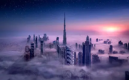 عکس برج خلیفه در ابر برای کامپیوتر
