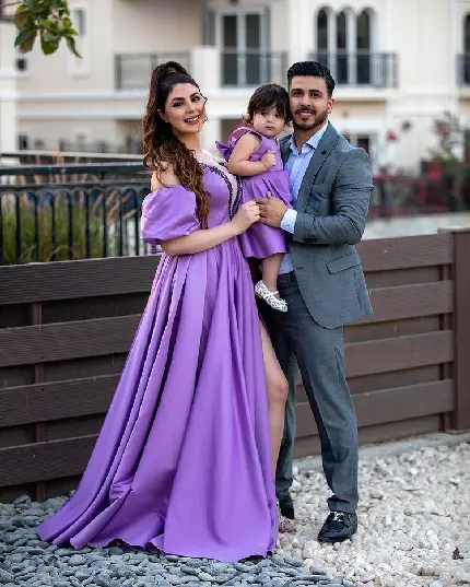 عکس دنیز بیوتی  بلاگر همراه با همسر و دخترش در دبی