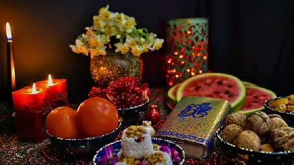 عکس سفره آرایی و میز شب چله