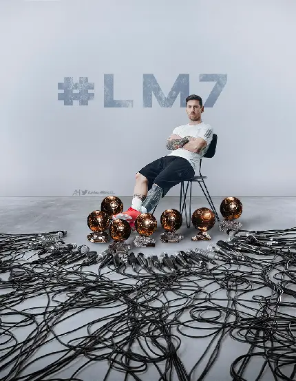 عکس مسی برنده هفت توپ طلایی در سال 2021