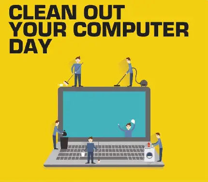 عکس نوشته روز جهانی clean out your computer با کیفیت HD
