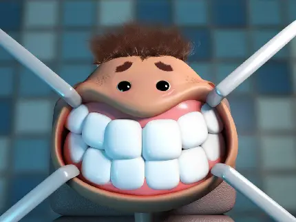 عکس فانتزی دندان های سفید یک کاراکتر بامزه با کیفیت عالی