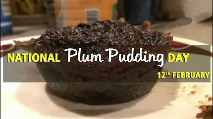 عکس نوشته روز جهانی پودینگ آلو national Plum Pudding Day