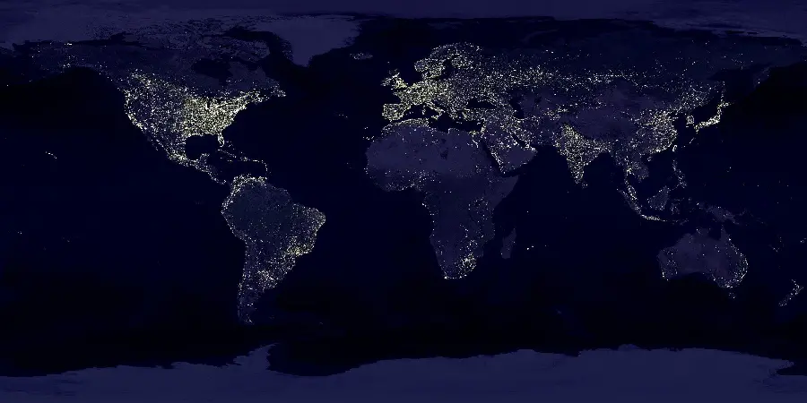 تصویر هوایی استثنائی از زمین در شب با جزئیات فوق العاده برای پروفایل و والپیپر