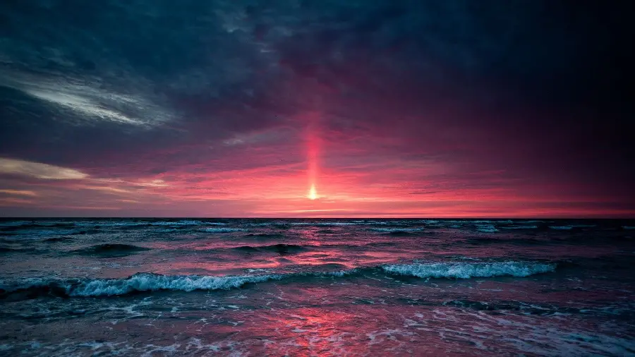 تصویر زیبا از اقیانوس در هنگام غروب آفتاب برای بک گراند
