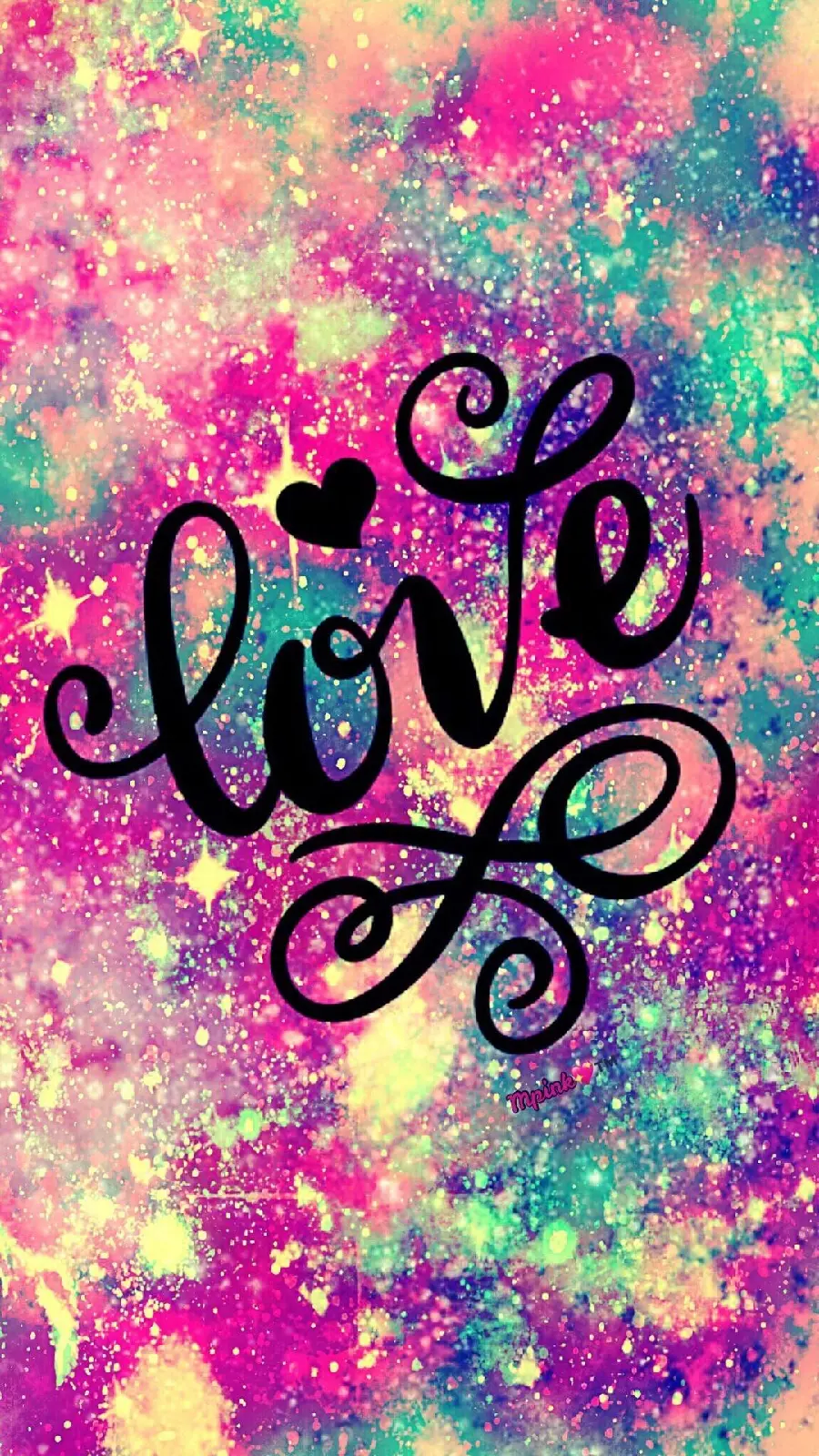 دانلود والپیپر دیدنی و خوش رنگ با تیتر Love عشق کهکشانی