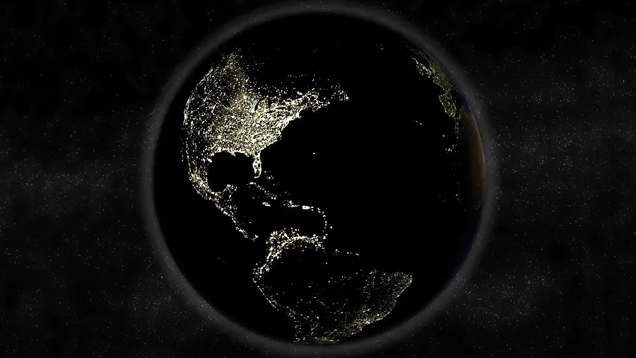 عکس گرافیکی جالب توجه از زمین در شب با کیفیت Full HD