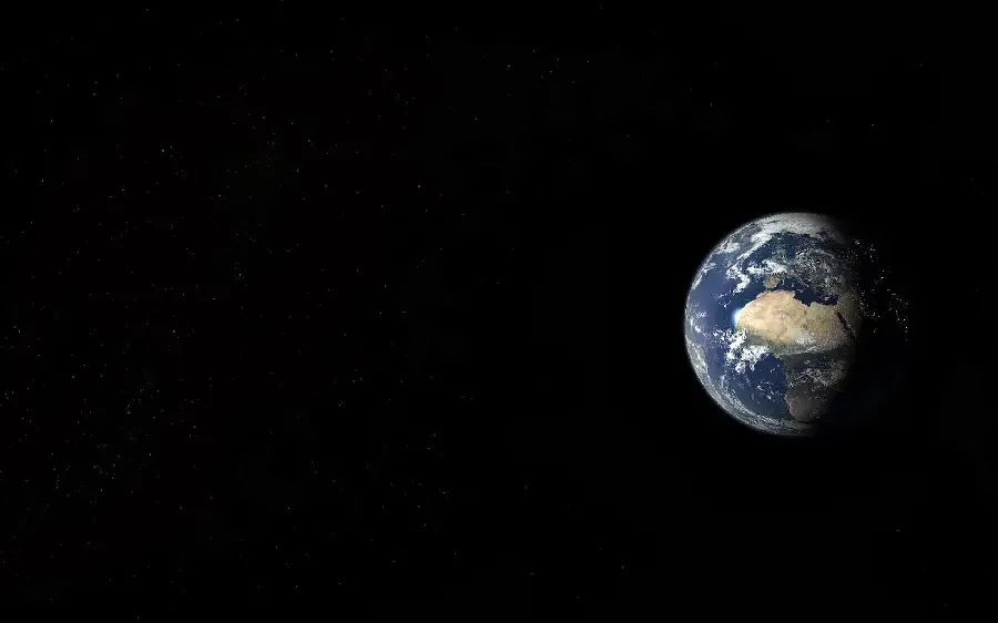 پس زمینه ی عکس کره زمین سرمه ای از فاصله زیاد در فضای مشکی از ناسا