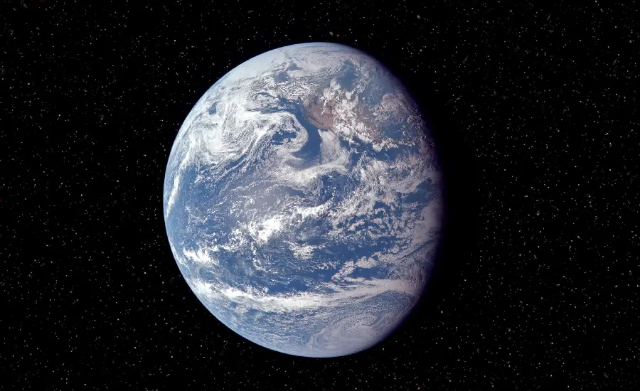 بک گراند واقعی قشنگ لپ تاپی از کره زمین به رنگ قهوه ای سرمه ای سفید از ناسا در فضای سیاه