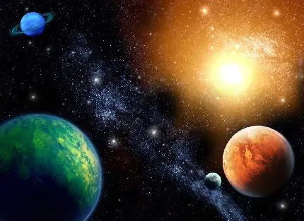 دانلود عکس منظومه شمسی در کهکشان راه شیری با کیفیت اچ دی